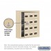 Salsbury Cell Phone Storage Locker - with Front Access Panel - 4 Door High Unit (5 Inch Deep Compartments) - 12 A Doors (11 usable) - Sandstone - Surface Mounted - Resettable Combination Locks